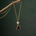 Classic Black Heart Drop Necklace