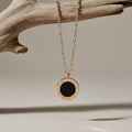 Eterna Roman Dial Black Onyx Pendant Necklace
