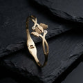 Golden Bloom Floral Open Cuff Bracelet